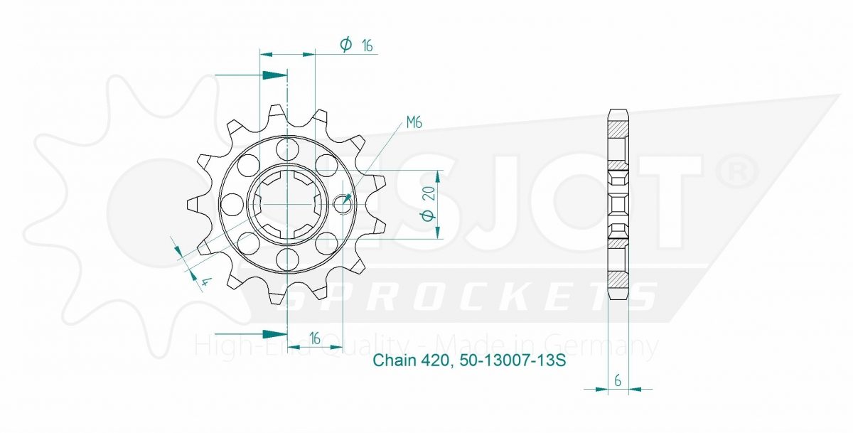 FRONT 13T, LIGHT, 420