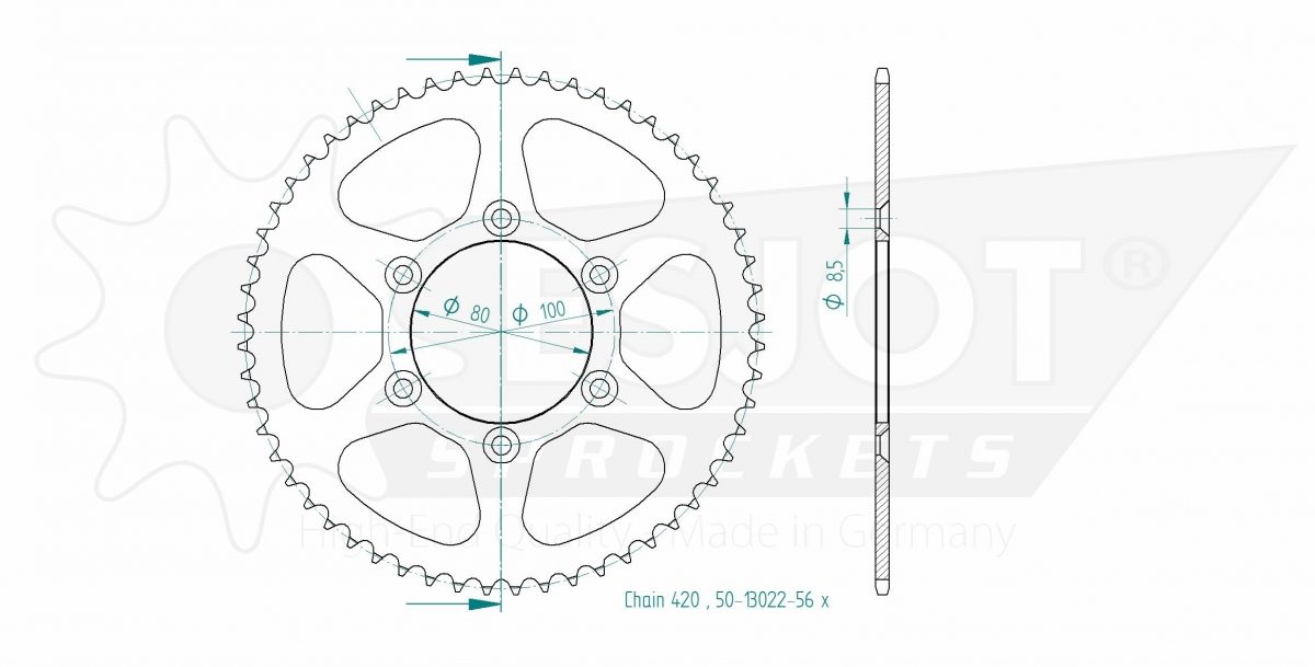 REAR STEEL 56T, 420