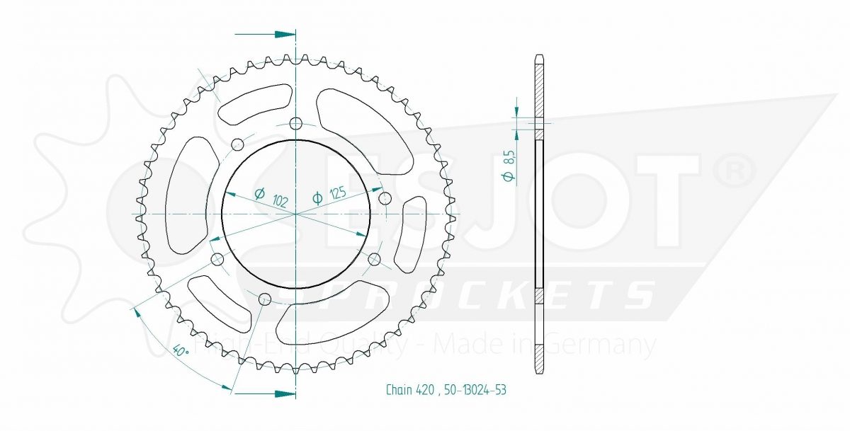 REAR STEEL 53T, 420