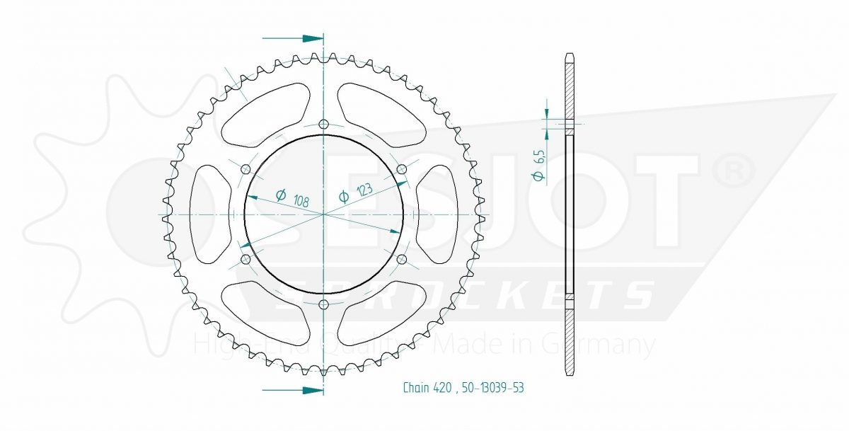 REAR STEEL 53T, 420