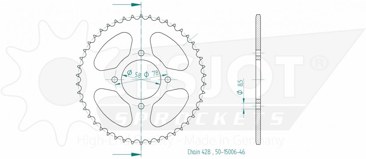 REAR STEEL 46T, 428