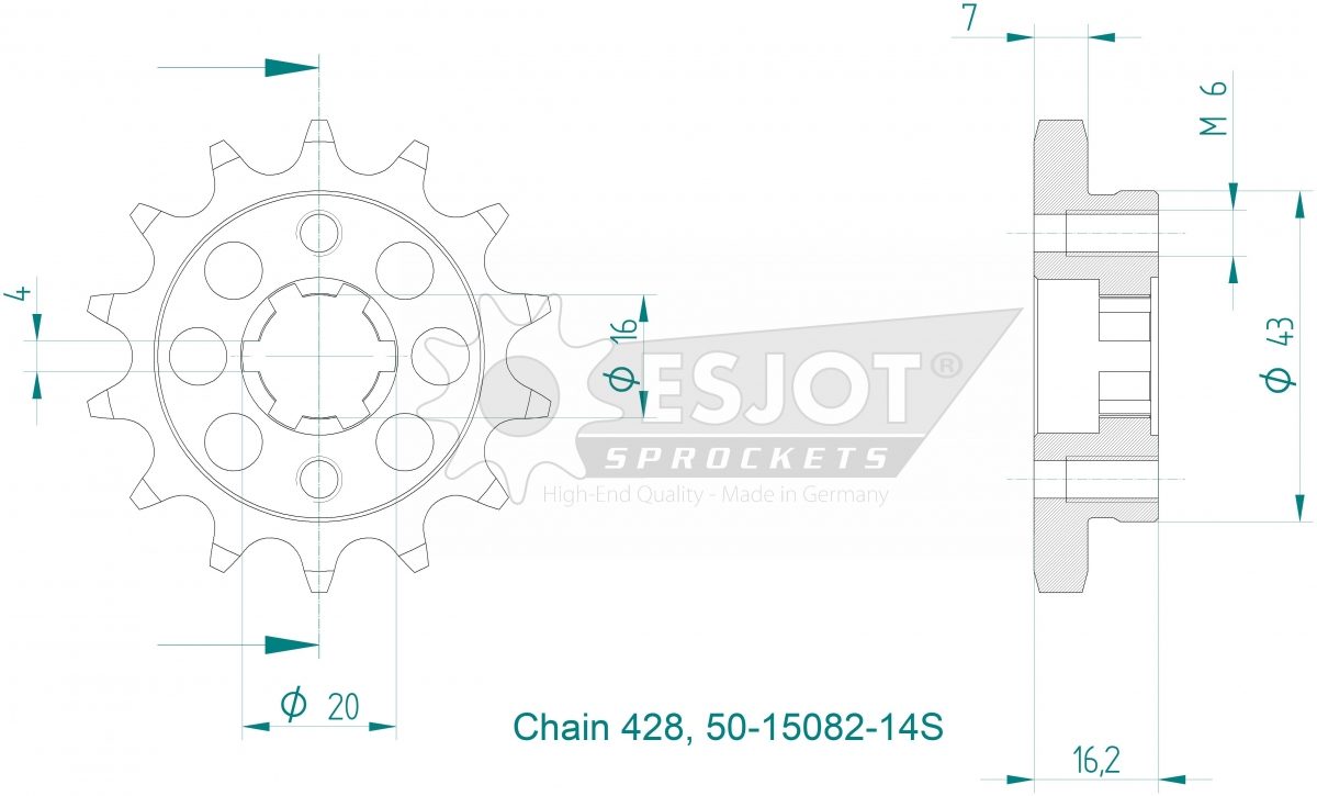 FRONT LIGHT 14T, 428