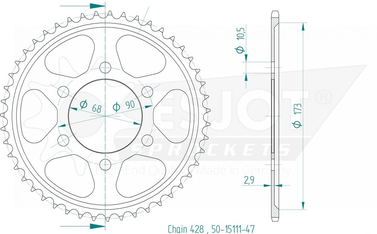 REAR 47T, 428