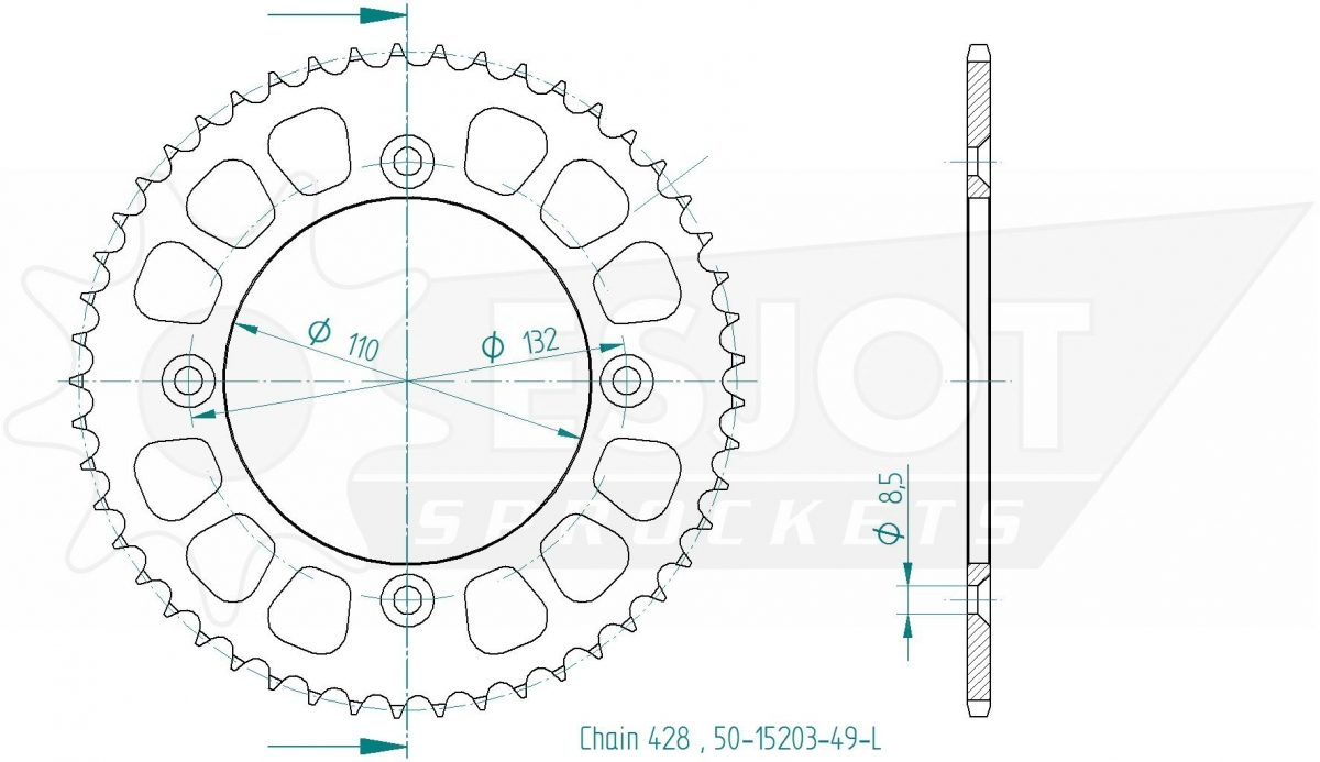 REAR STEEL 49T, 428