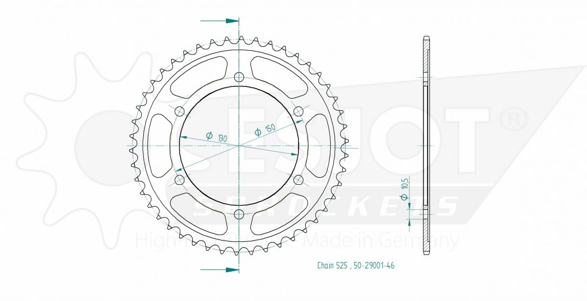 REAR STEEL 46T, 525