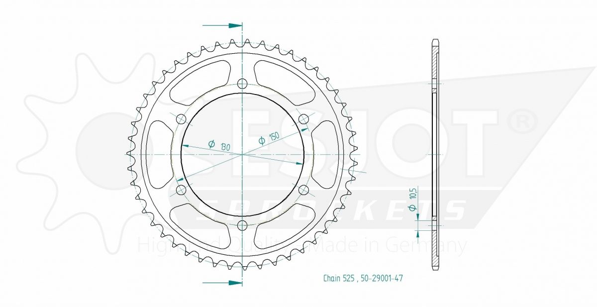 REAR STEEL 47T, 525