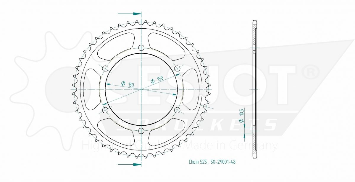 REAR STEEL 48T, 525