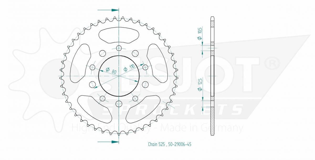 REAR STEEL 45T, 525