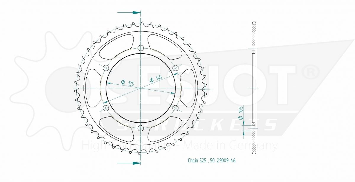 REAR STEEL 46T, 525