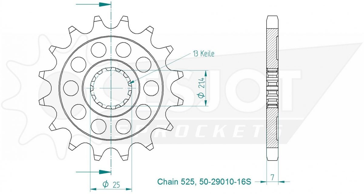 FRONT 16T, LIGHT, 525