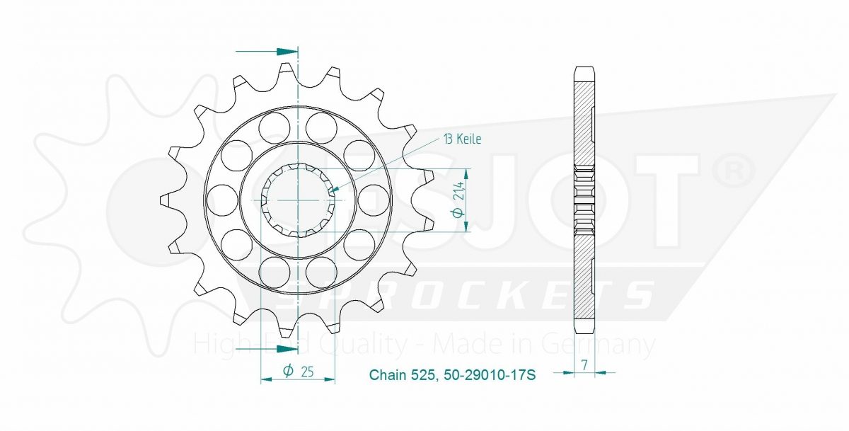 FRONT 17T, LIGHT, 525