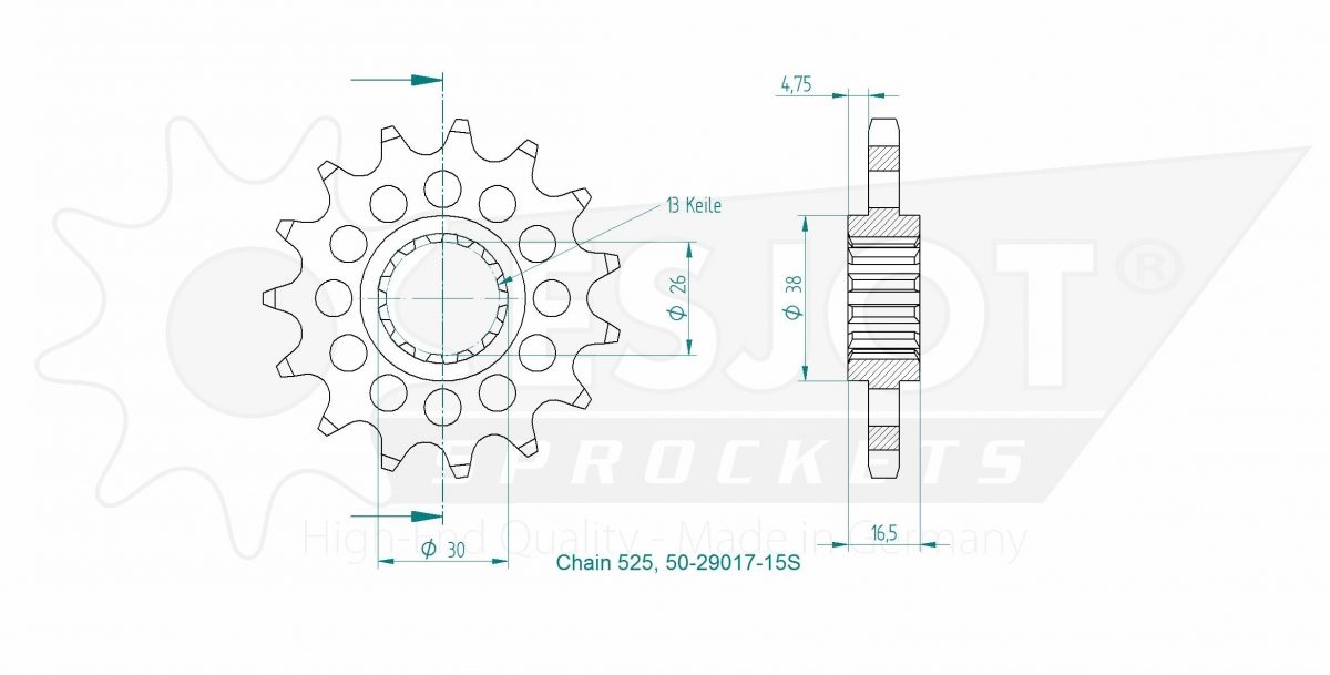 FRONT 15T, LIGHT, 525