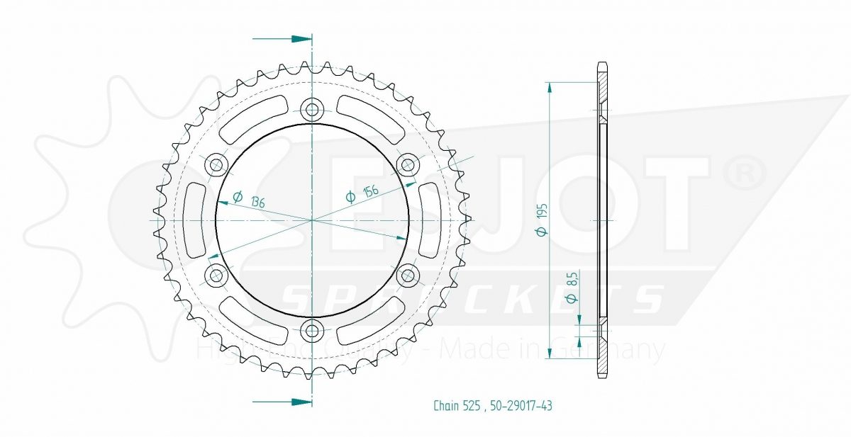 REAR STEEL 43T, 525