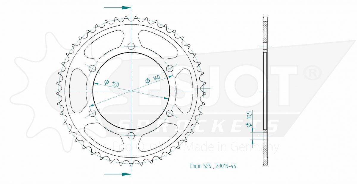 REAR STEEL 45T, 525