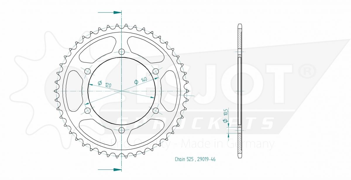 REAR STEEL 46T, 525