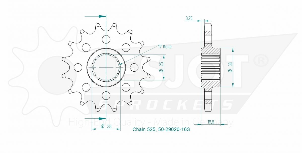 FRONT 16T, LIGHT, 525