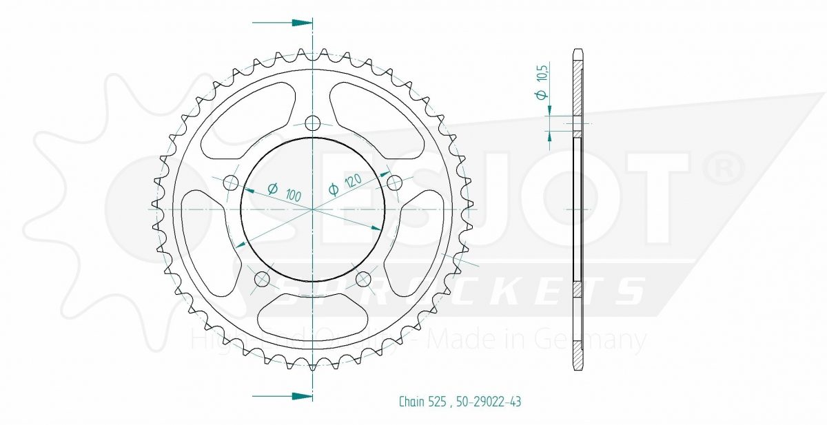 REAR STEEL 43T, 525