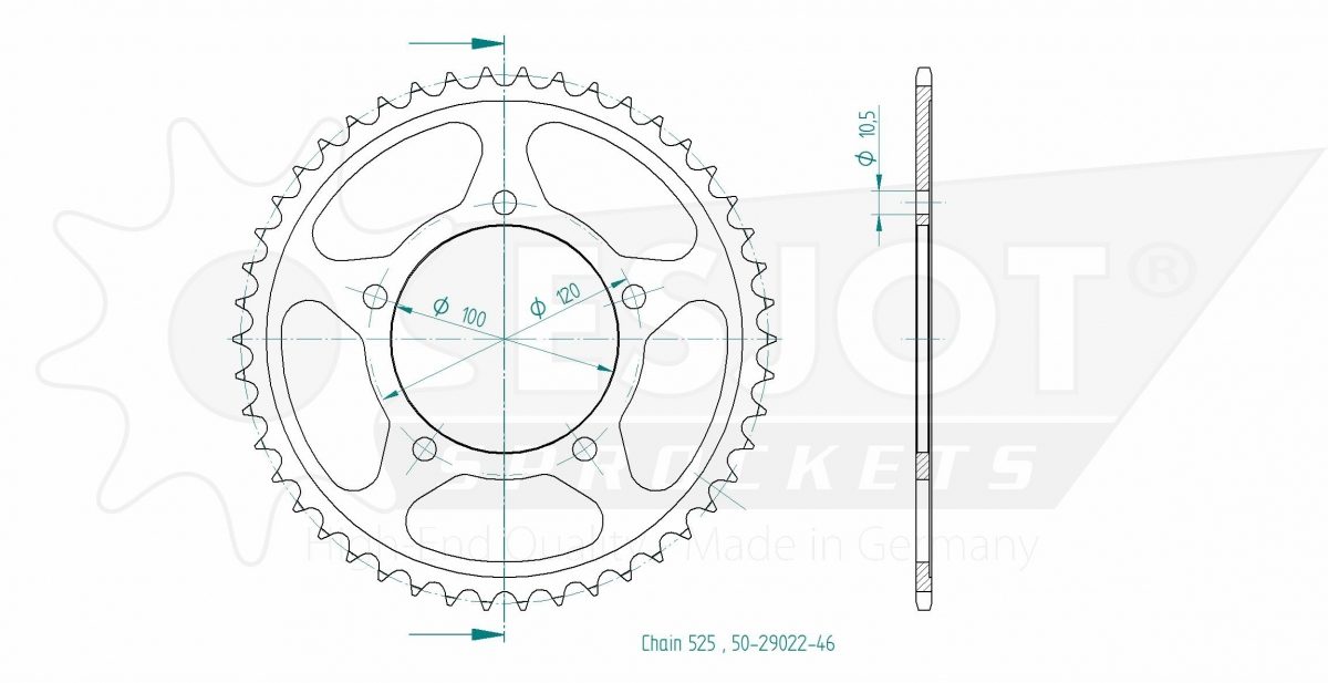 REAR STEEL 46T, 525
