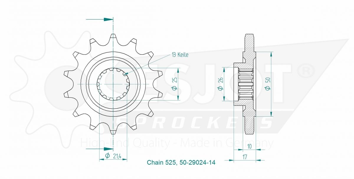 FRONT 14T, 525