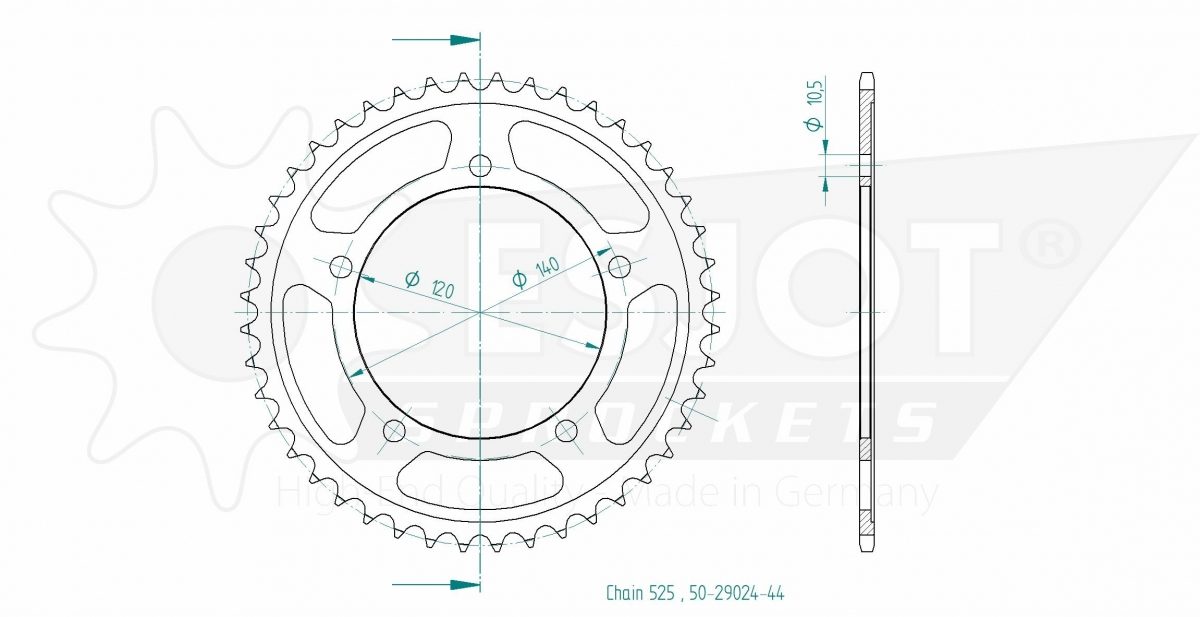 REAR STEEL 44T, 525