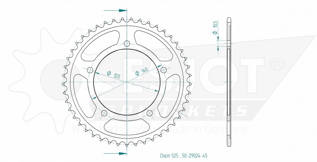 REAR STEEL 45T, 525
