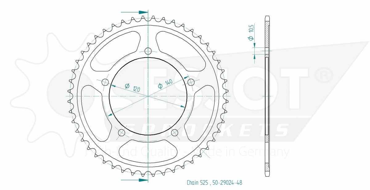 REAR STEEL 48T, 525