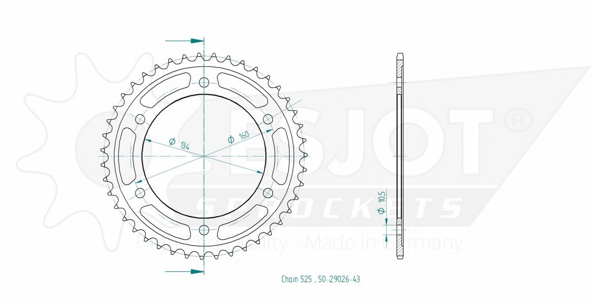 REAR STEEL 43T, 525
