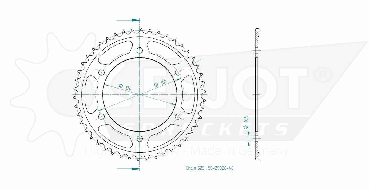 REAR STEEL 46T, 525