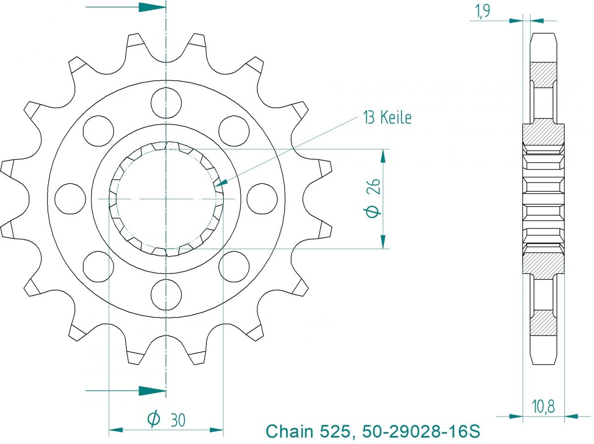 FRONT LIGHT 16T, 525