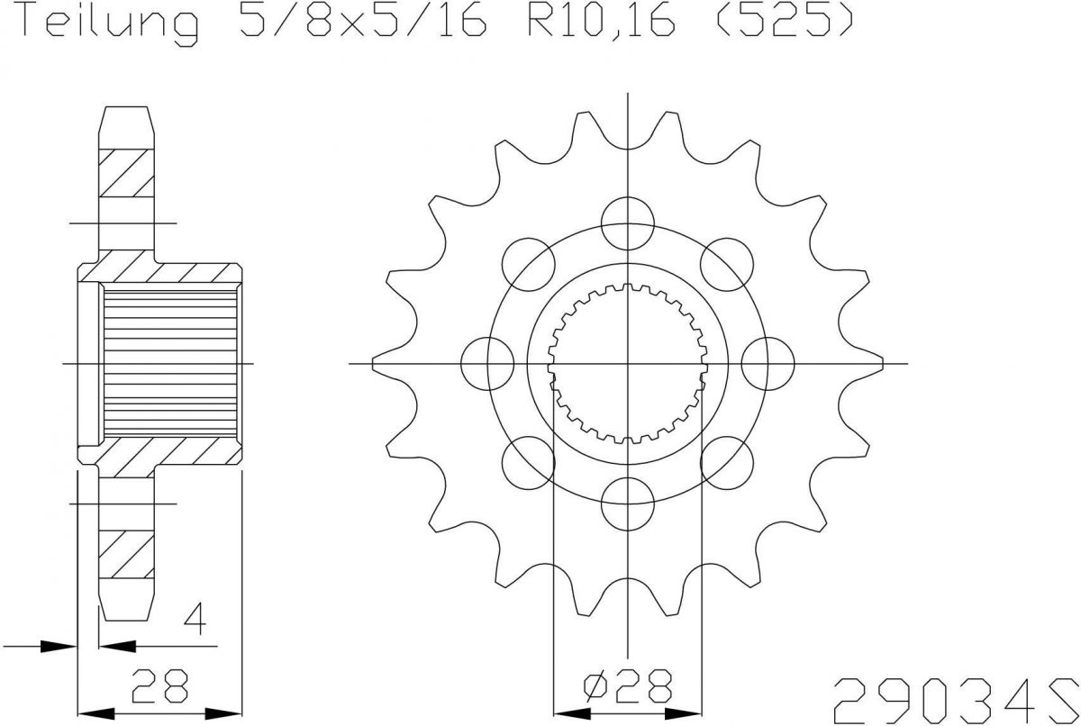 FRONT 18T, LIGHT, 525