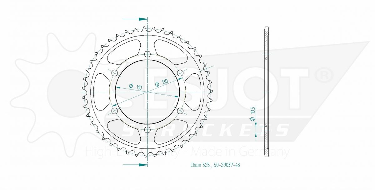 REAR STEEL 43T, 525