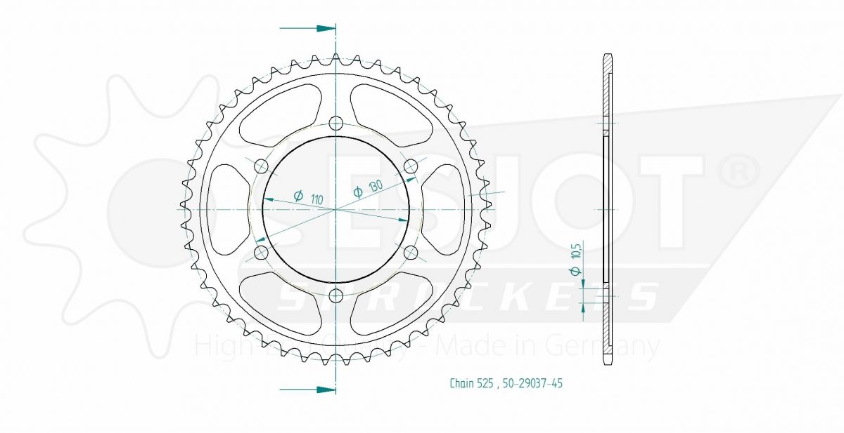 REAR STEEL 45T, 525
