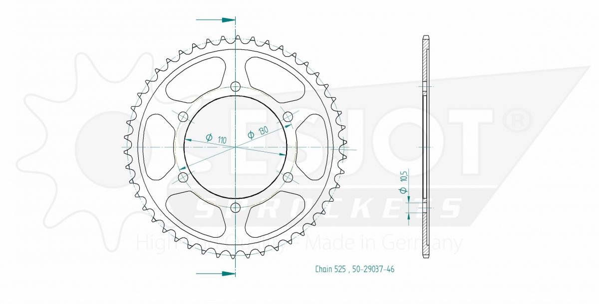 REAR STEEL 46T, 525