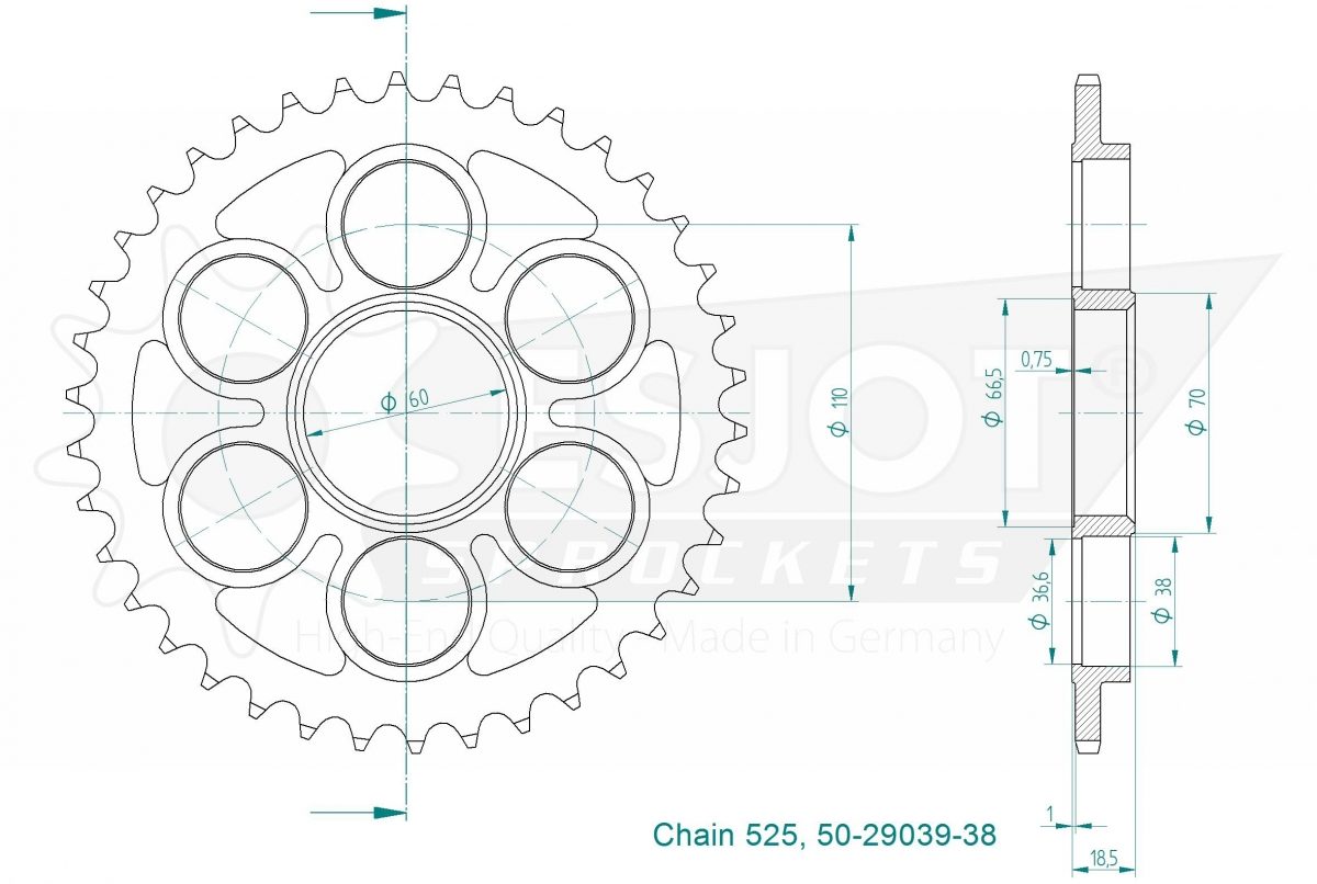 REAR STEEL 38T, 525