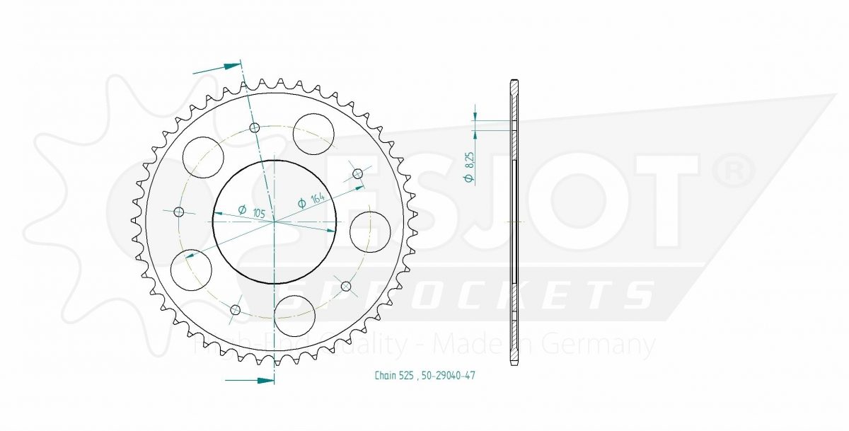 REAR STEEL 47T, 525