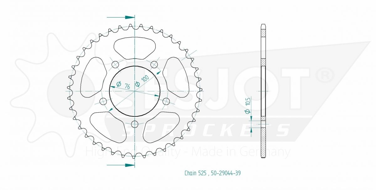 REAR STEEL 39T, 525