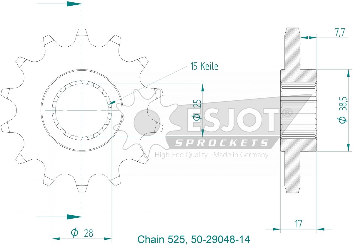 FRONT 14T, 525