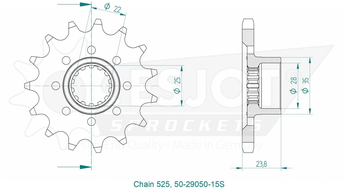 FRONT LIGHT 15T, 525