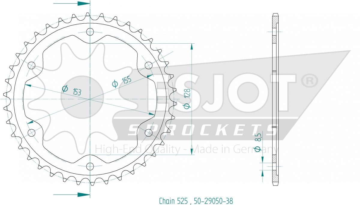 REAR STEEL 38T, 525