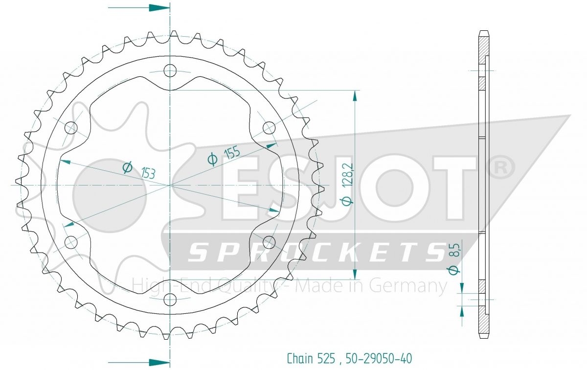 REAR STEEL 40T, 525