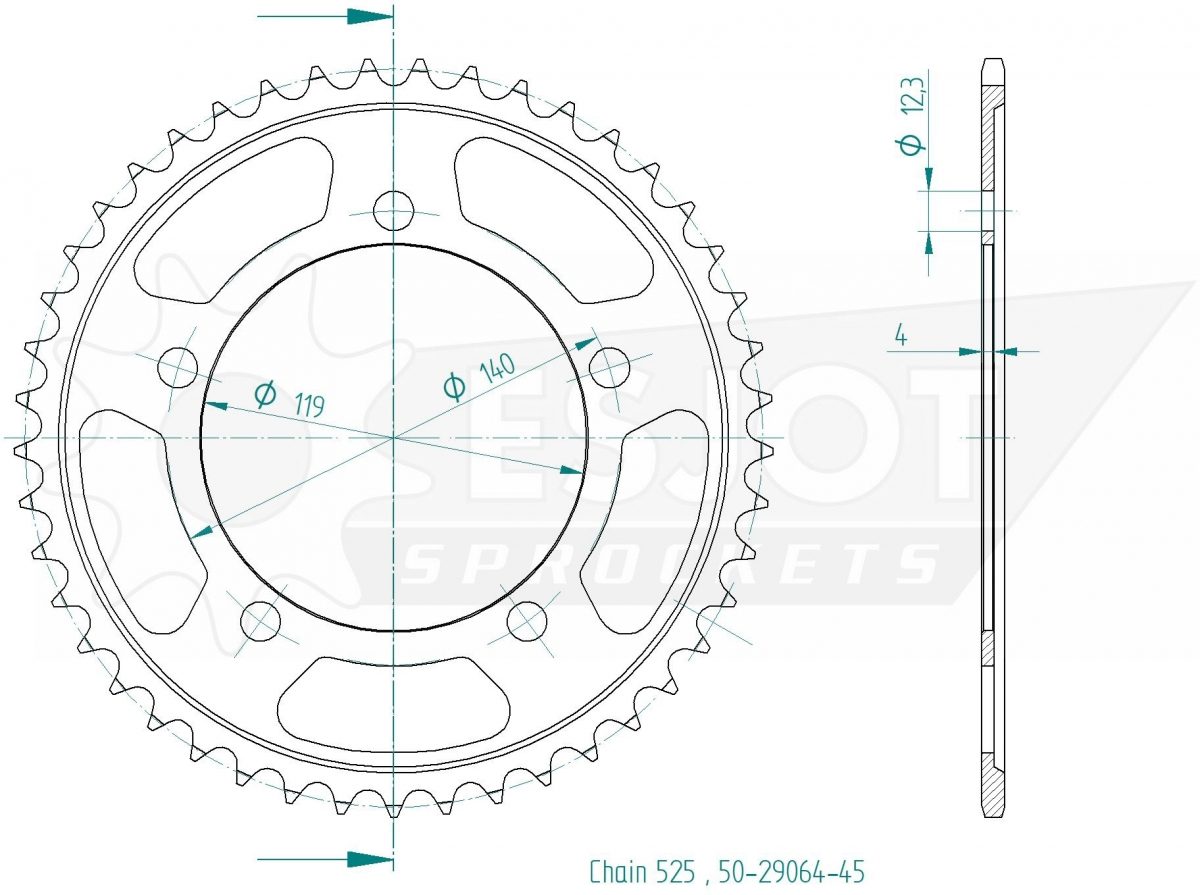 REAR STEEL 45T, 525