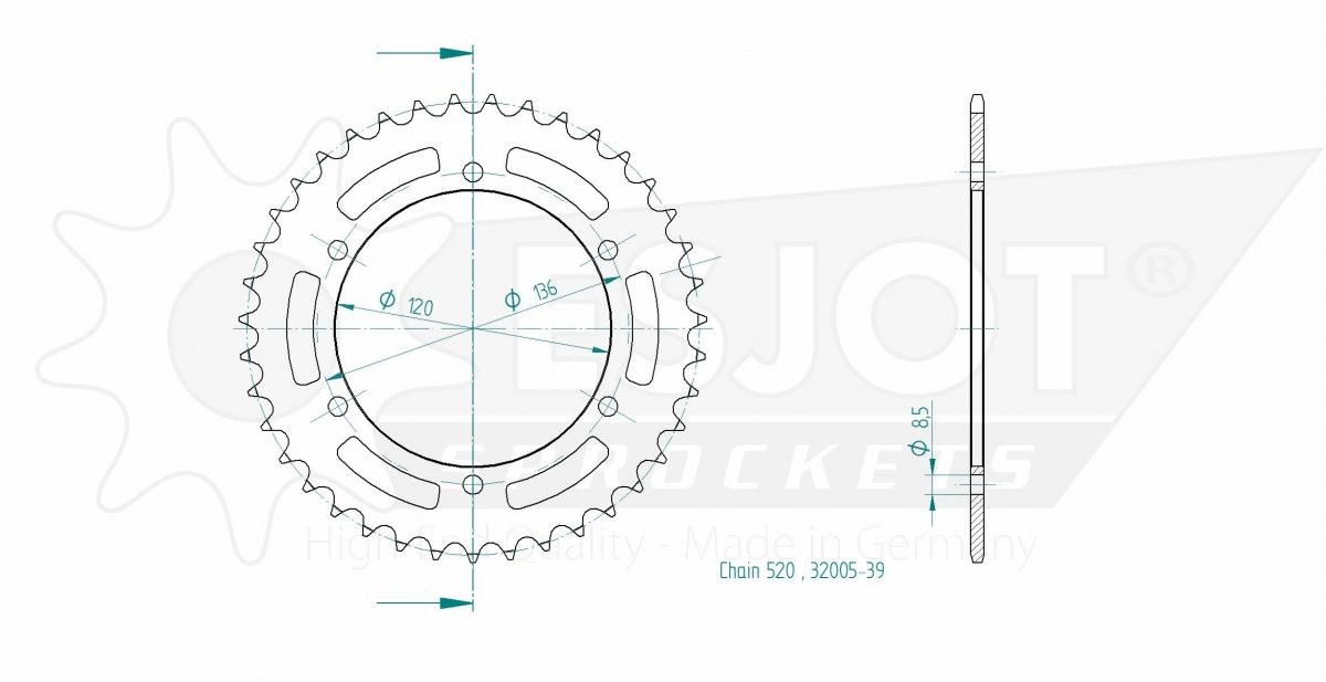 REAR STEEL 39T, 520