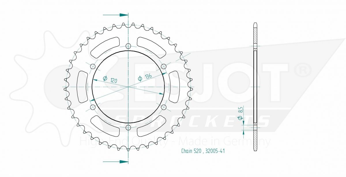 REAR STEEL 41T, 520