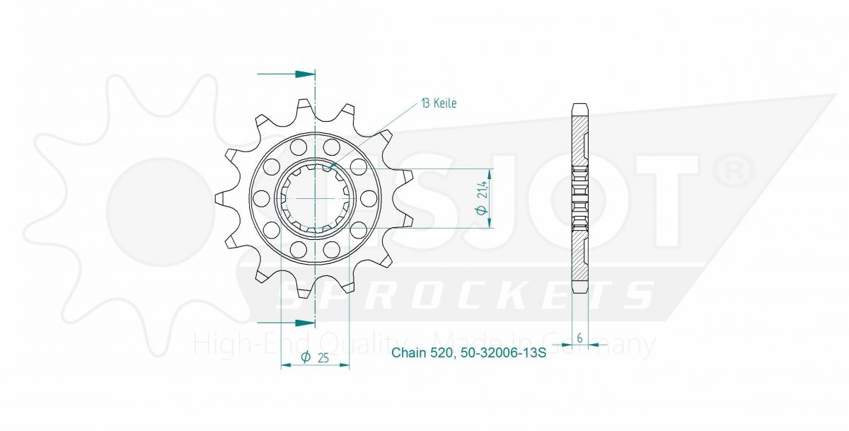 FRONT 13T, LIGHT, 520