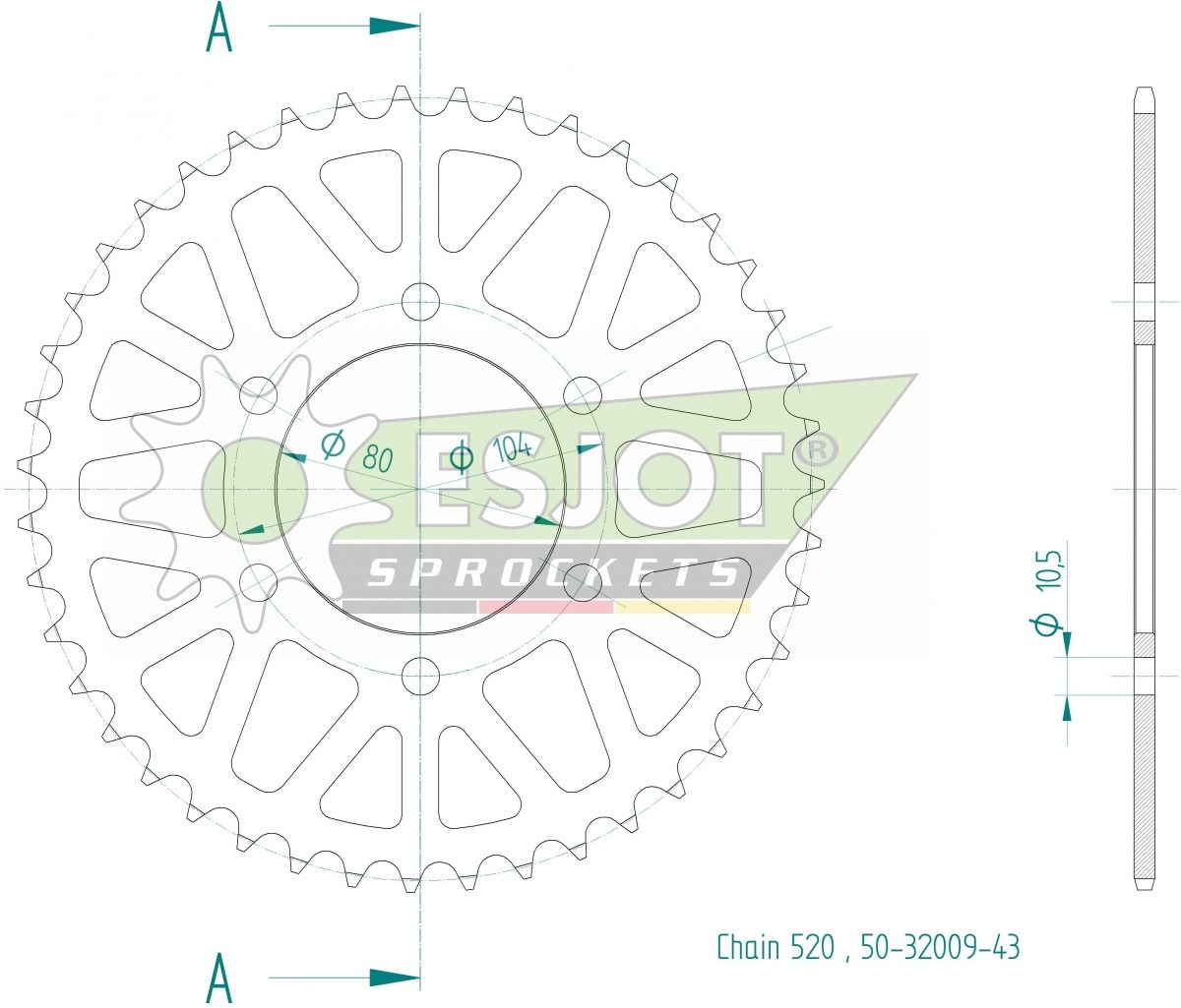 REAR STEEL 43T, 520