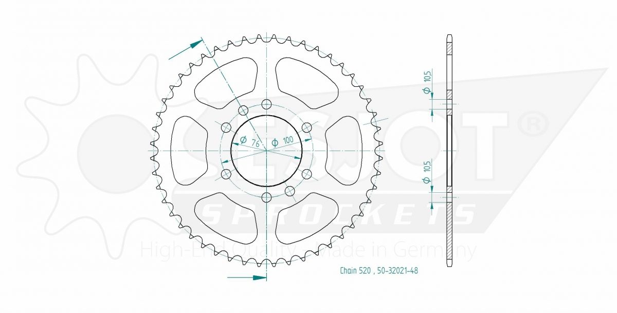 REAR STEEL 48T, 520