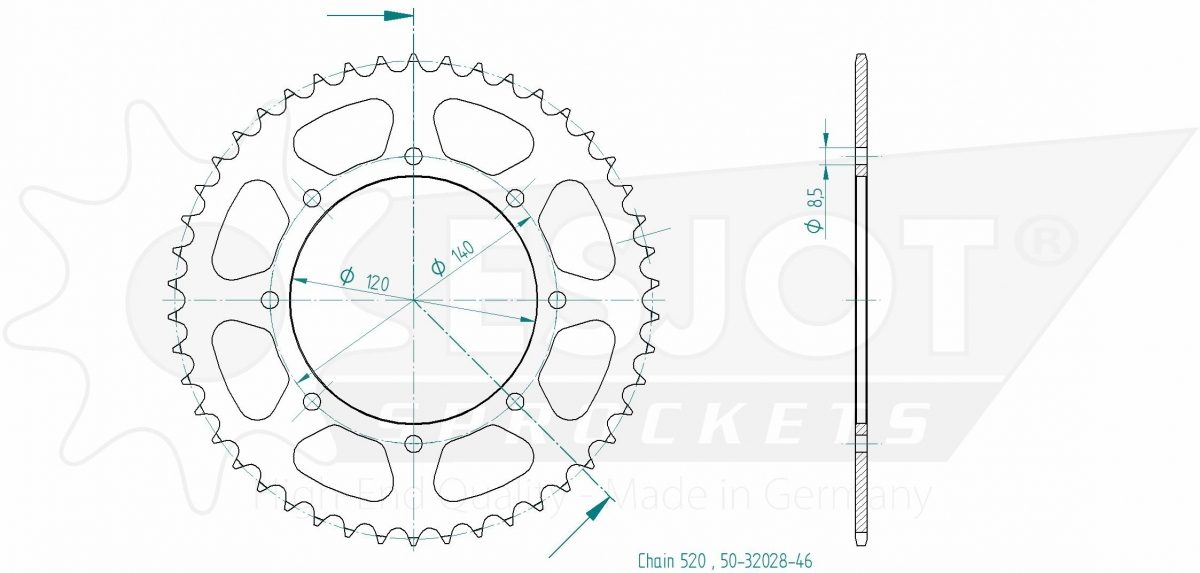 REAR STEEL 46T, 520