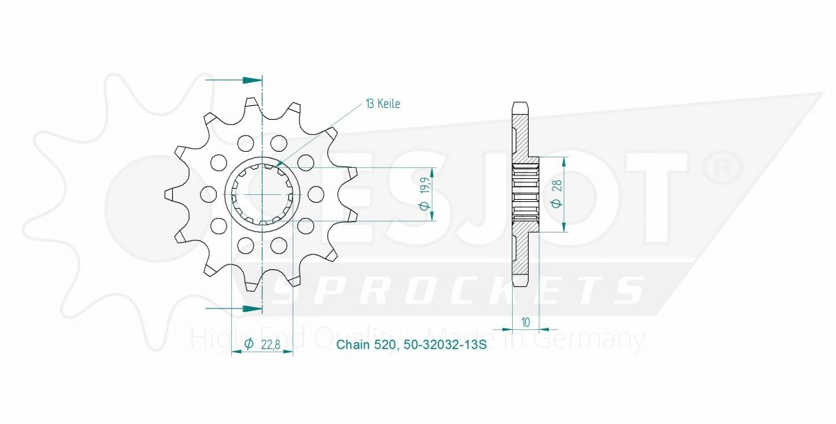 FRONT 13T, LIGHT, 520