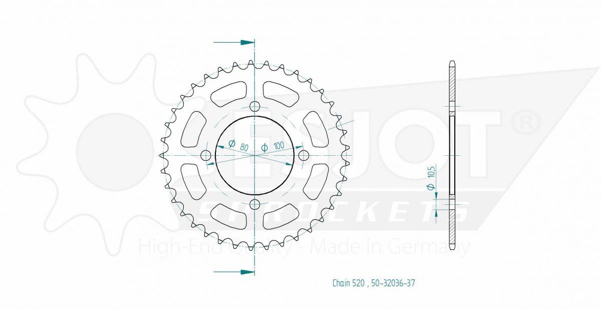 REAR STEEL 37T, 520
