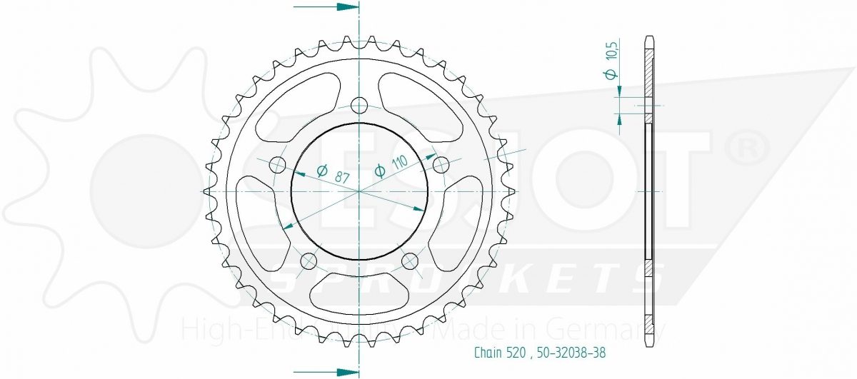 REAR STEEL 38T, 520